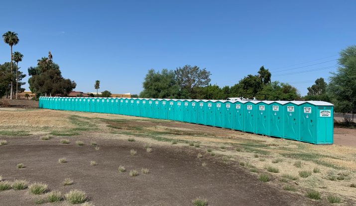 Keep portable toilets clean